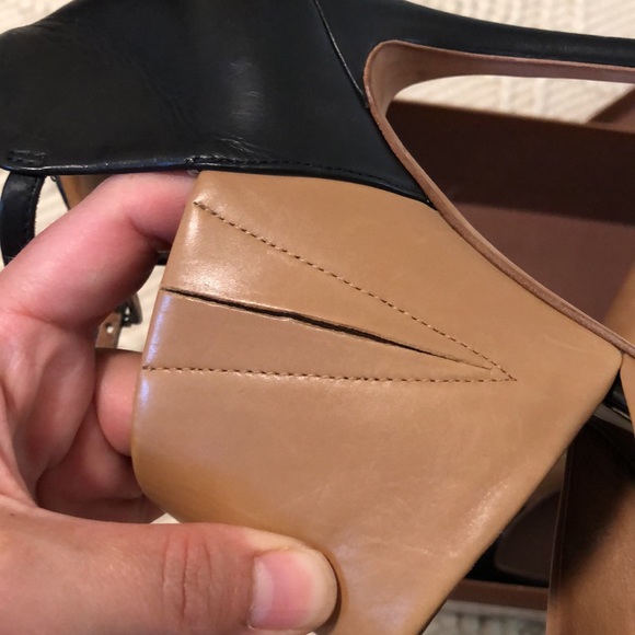 Coach “Heart” leather heels size 8 natural/black - Picture 10 of 15